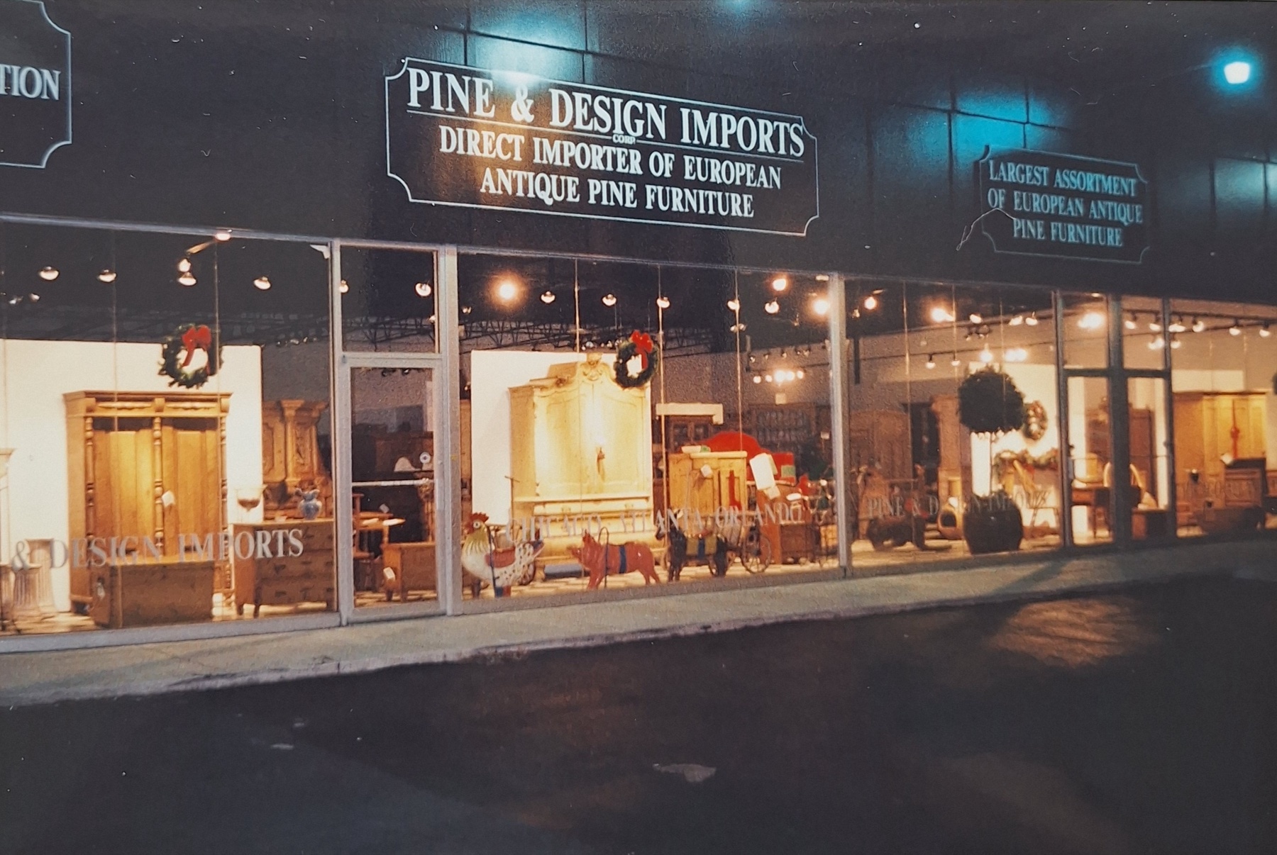 Pine and Design Imports antique furniture storefront